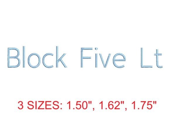 Block Five Light Font: Modern Embroidery Style