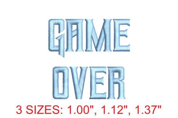 Game Over Embroidery Font for Apparel